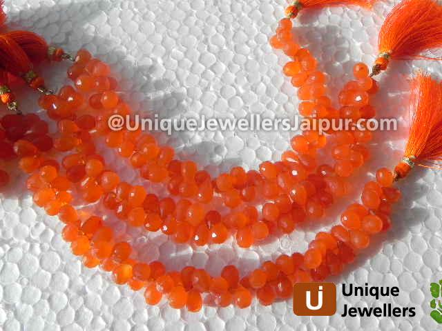 Carnelian Faceted Drop Beads